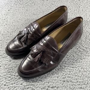 Johnston & Murphy Men's 11.5 M Kiltie Tassel Loafers Burgundy Leather Dress Shoe